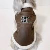 chanel mocha fleece vest for dogs
