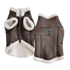 chanel mocha fleece vest for dogs