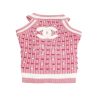 chanel dog knit tank top in pink