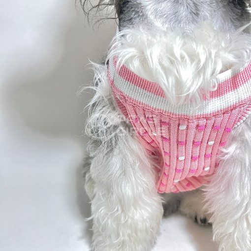 chanel dog knit tank top in pink