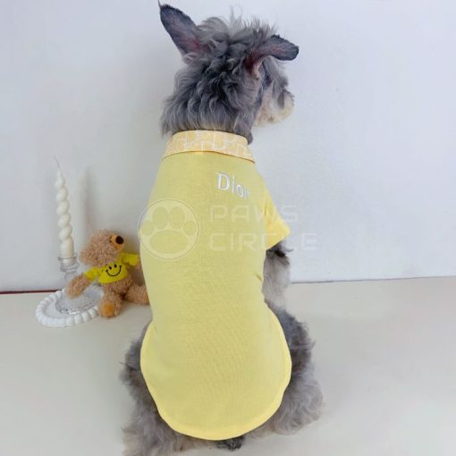 yellow dior polo tee for dogs