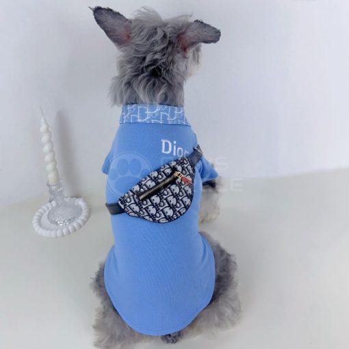 blue dior polo tee for dogs