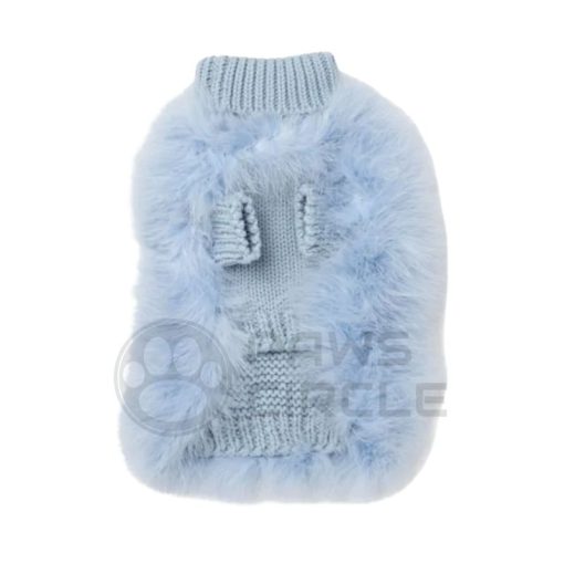 blue feather sweater in blue