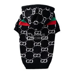 gucci dog hoodie black