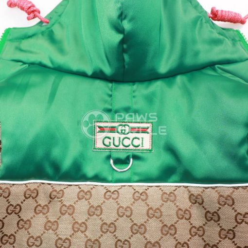 GUCCI MONOGRAM DOG PUFFER JACKET WITH LEASH