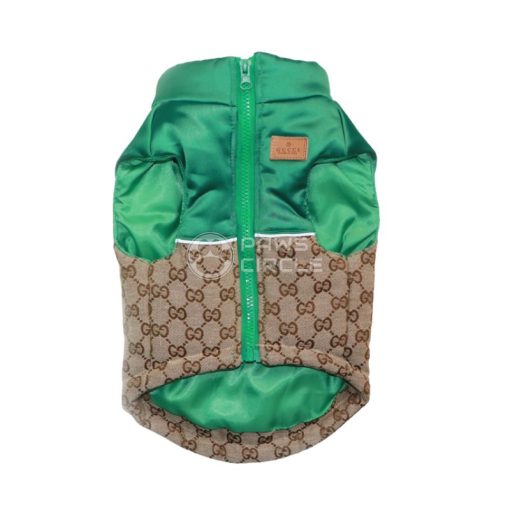 GUCCI MONOGRAM DOG PUFFER VEST WITH LEASH
