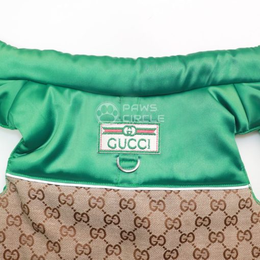 GUCCI MONOGRAM DOG PUFFER VEST WITH LEASH