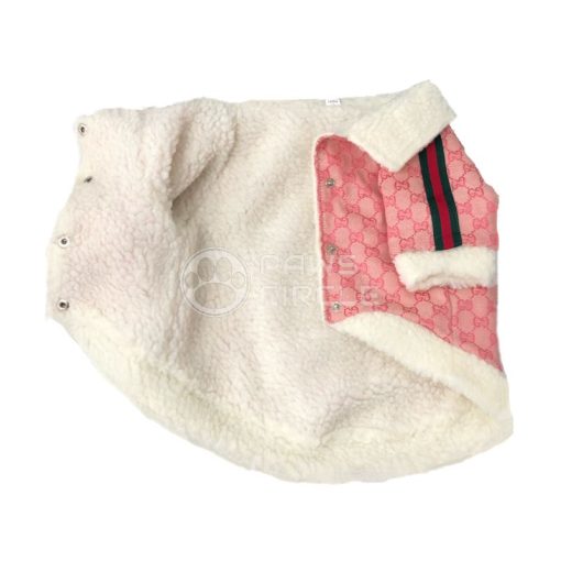 Gucci fur pink jacket for dog