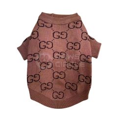 Pupchi Monogram Brown Sweater for dogs - Paws Circle product image