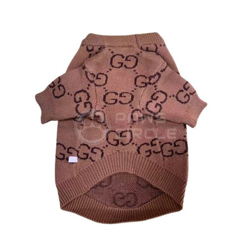 Pupchi Monogram Brown Sweater for dogs - Paws Circle product image