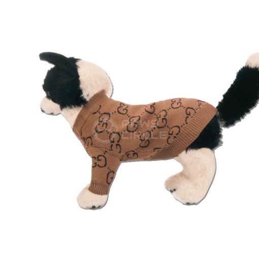 Pupchi Monogram Brown Sweater for dogs - Paws Circle product image