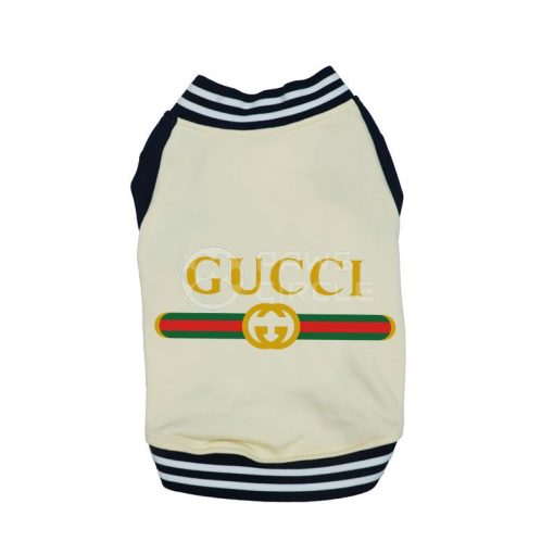 Dog jacket with Gucci logo on a white background