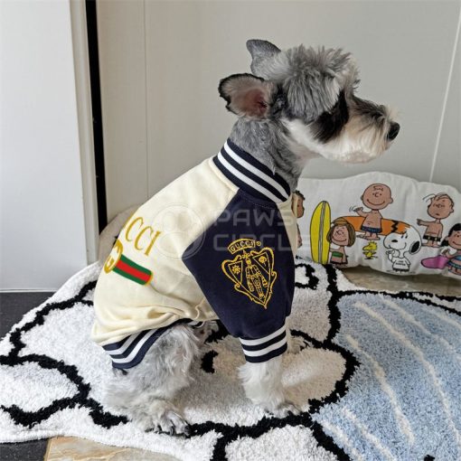 Gucci varsity jacket for dog in white color