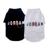 Black and white pet shirts with Jordan logo on a white background