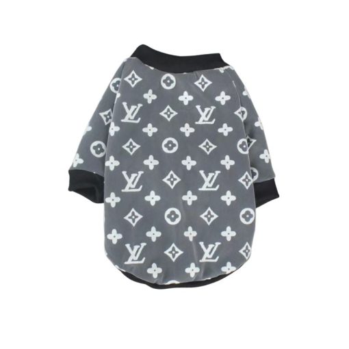Louis Pup Monogram Dog Sweater in Grey
