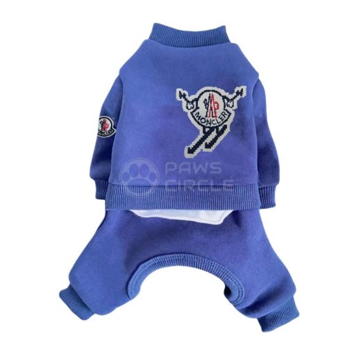 moncler four legged dog sweat suit in blue