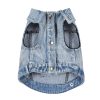 Denim jacket for pets on a white background