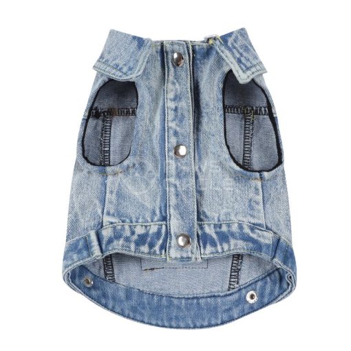 Denim jacket for pets on a white background