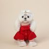 RED PEPLUM COAT FOR DOG