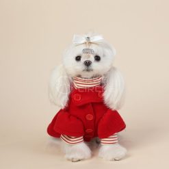 RED PEPLUM COAT FOR DOG
