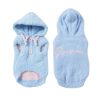 blue fleece dog hoodie with pawsmoment brand