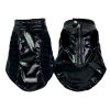 Black reflective dog coat with zipper on a white background