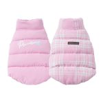 PAWSMOMENT Reversible Plaid Puffer Vest- Pink