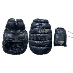 prada light down jacket for dog in black