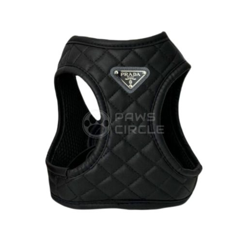 PRADA DOG HARNESS AND LEASH IN BLACK