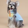 dog wearing a blue Fleece Sweater