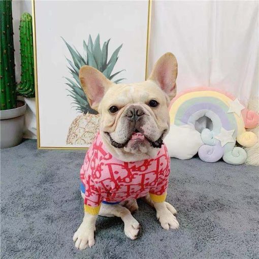 Dior monogram dog sweater in pink colour