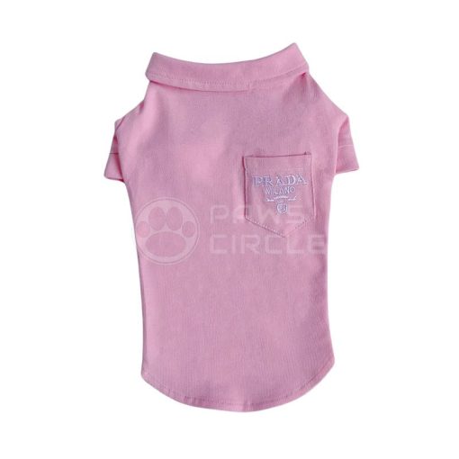 pink Prada logo tee for dog