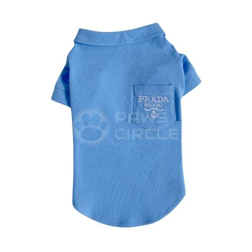 blue Prada logo tee for dog