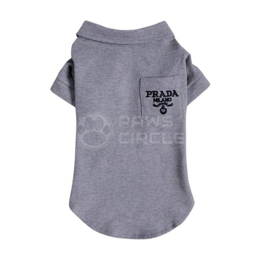 gray Prada logo tee for dog