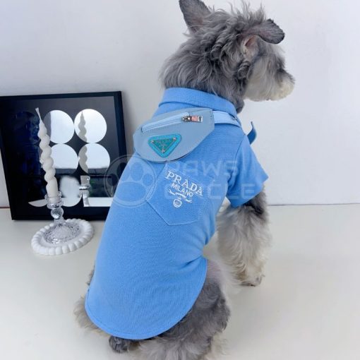 blue Prada logo tee for dog