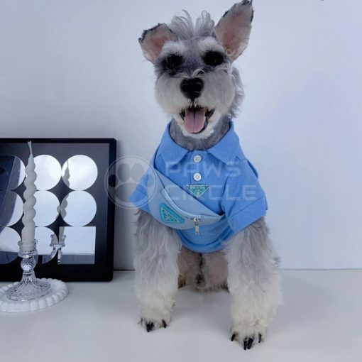 blue Prada logo tee for dog