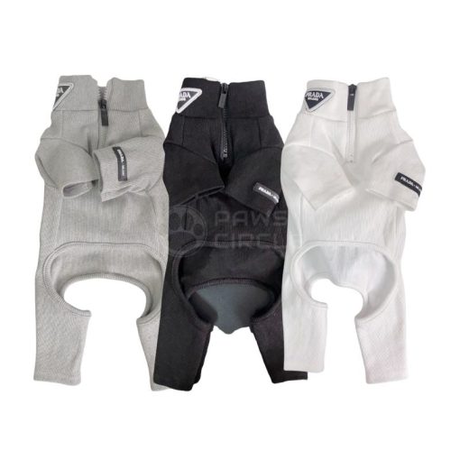 prada half zip four legged dog sweatsuit