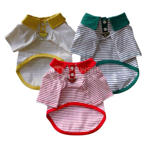 prada striped polo tee for dog