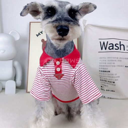 prada striped polo tee for dog