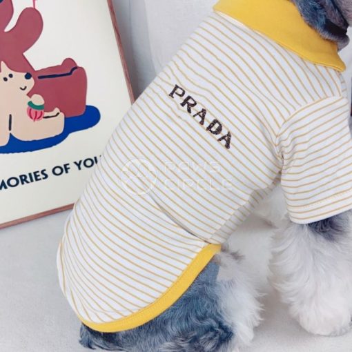 prada striped polo tee for dog