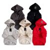 Set of five chrome hearts dog hoodies in gray, black, white, and red on a white background.
