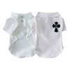White pet chrome hearts shirt with black cross design on a white background