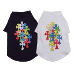 Multi Color Hearts Cross Tee