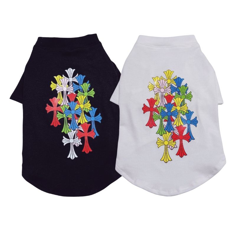 Multi Color Hearts Cross Tee