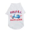White t-shirt with Polo Ralph Lauren logo and scooter graphic on a white background