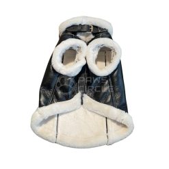 black leather dog jacket