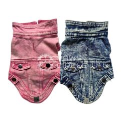 washed denim jacket for dog
