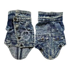 washed denim jacket for dog