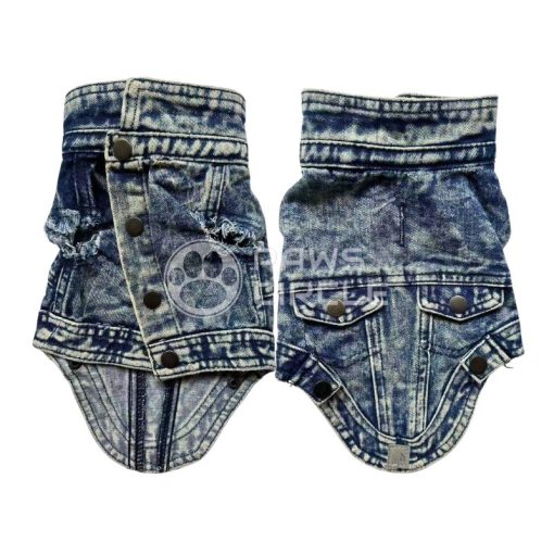 washed denim jacket for dog
