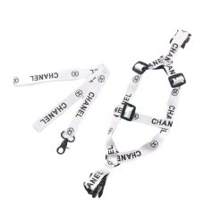 Chanel dog harness and leash walking set in white